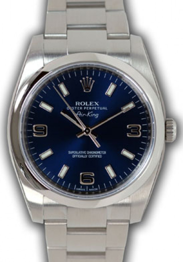 Rolex Air King 114200 Steel with Blue Dial Year 2011
